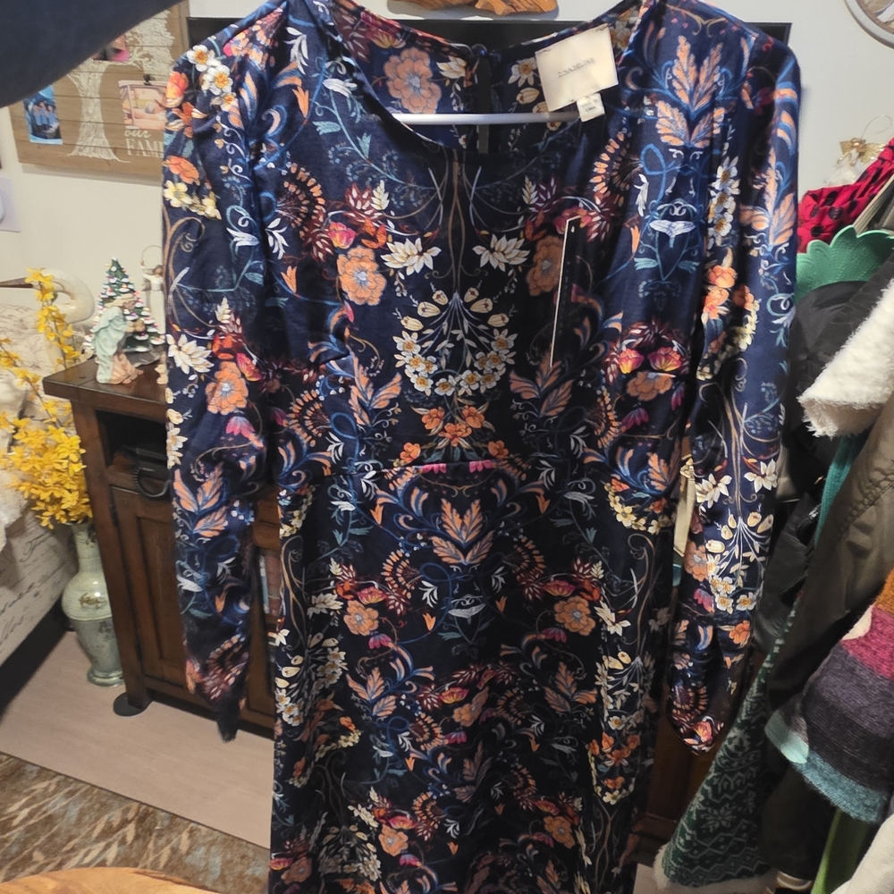 Madeline Navy Floral Long Sleeve Dress